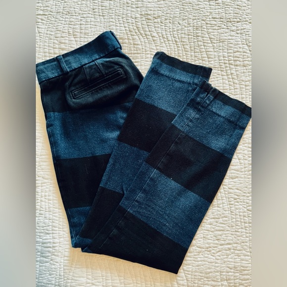 Banana Republic blue and black stripes Sloan pants size 0 - Picture 4 of 6